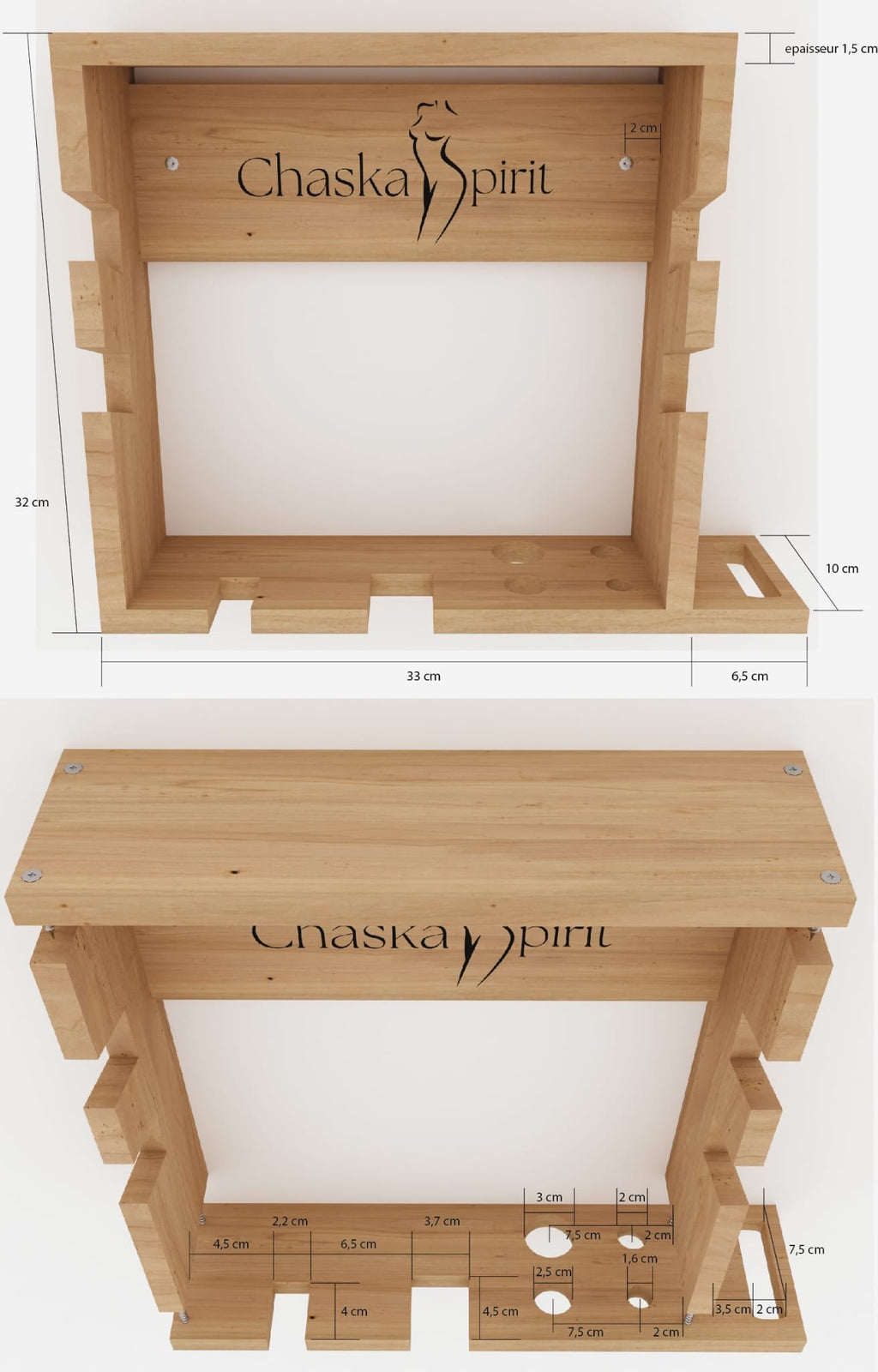 Présentoir en Bois  pour Outils de Maderothérapie